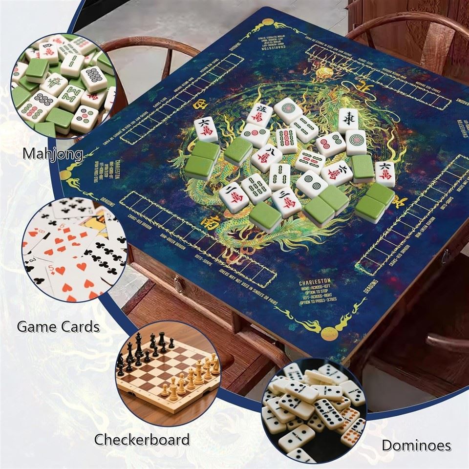 Mahjong Mat,Non-Slip And Noise Reducing Portable Mahjong Accessories 31.5